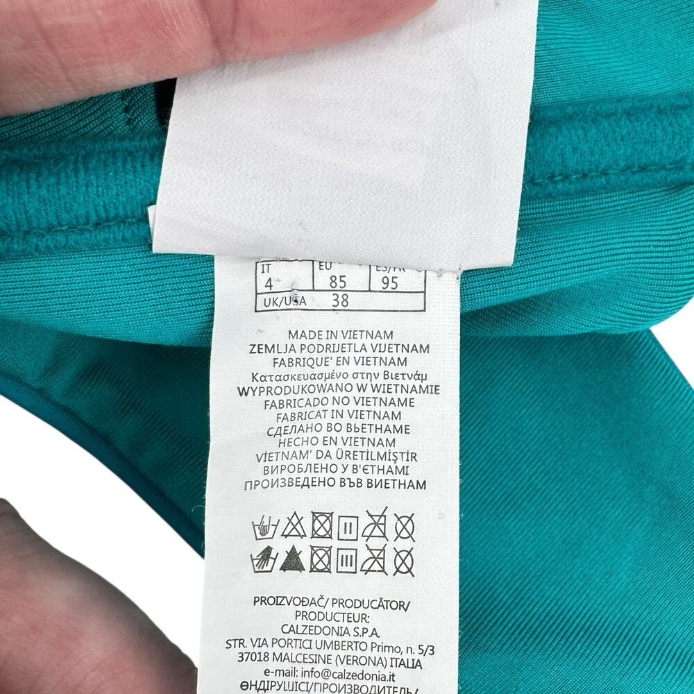 Calzedonia Sz 38 Cobey Teal Blue Sequin Bandeau Swimsuit Bikini Top - Picture 9 of 11